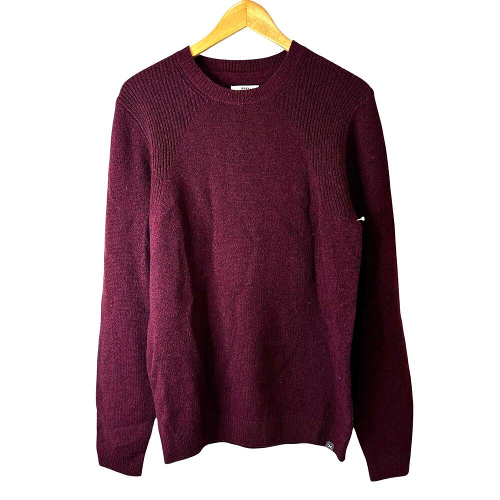 Brax Feel Good New Men's Rick Sweater Crewneck Knit Wool Burgundy 50 US Medium